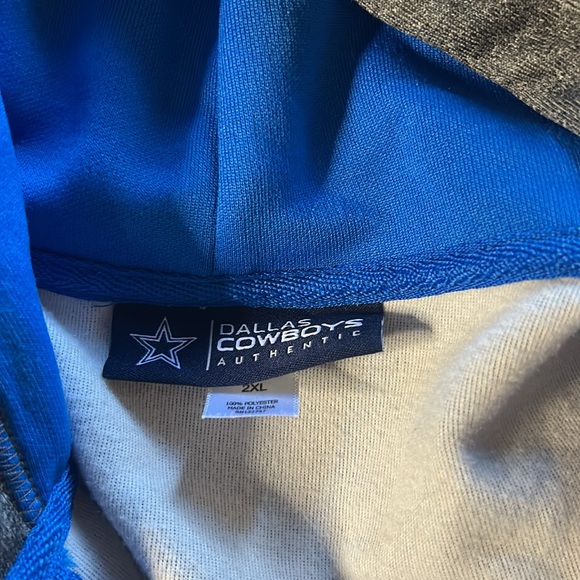 Dallas Cowboys 2XL Grey Zip Up Jacket with Hood - Picture 3 of 4